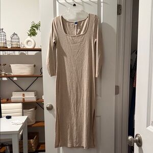 Old Navy Long Sleeve Tan Dress